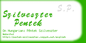 szilveszter pentek business card